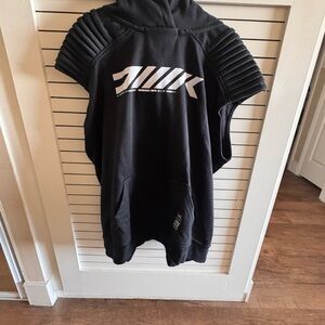 Cyberpunk Black Sleeveless Hoodie with White Logo